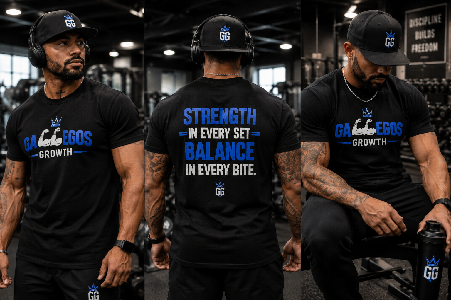 Gallegos Growth men's Strength in Every Set apparel collection