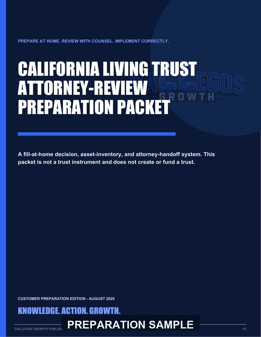 California Will & Living Trust Preparation Package watermarked Will preparation sample