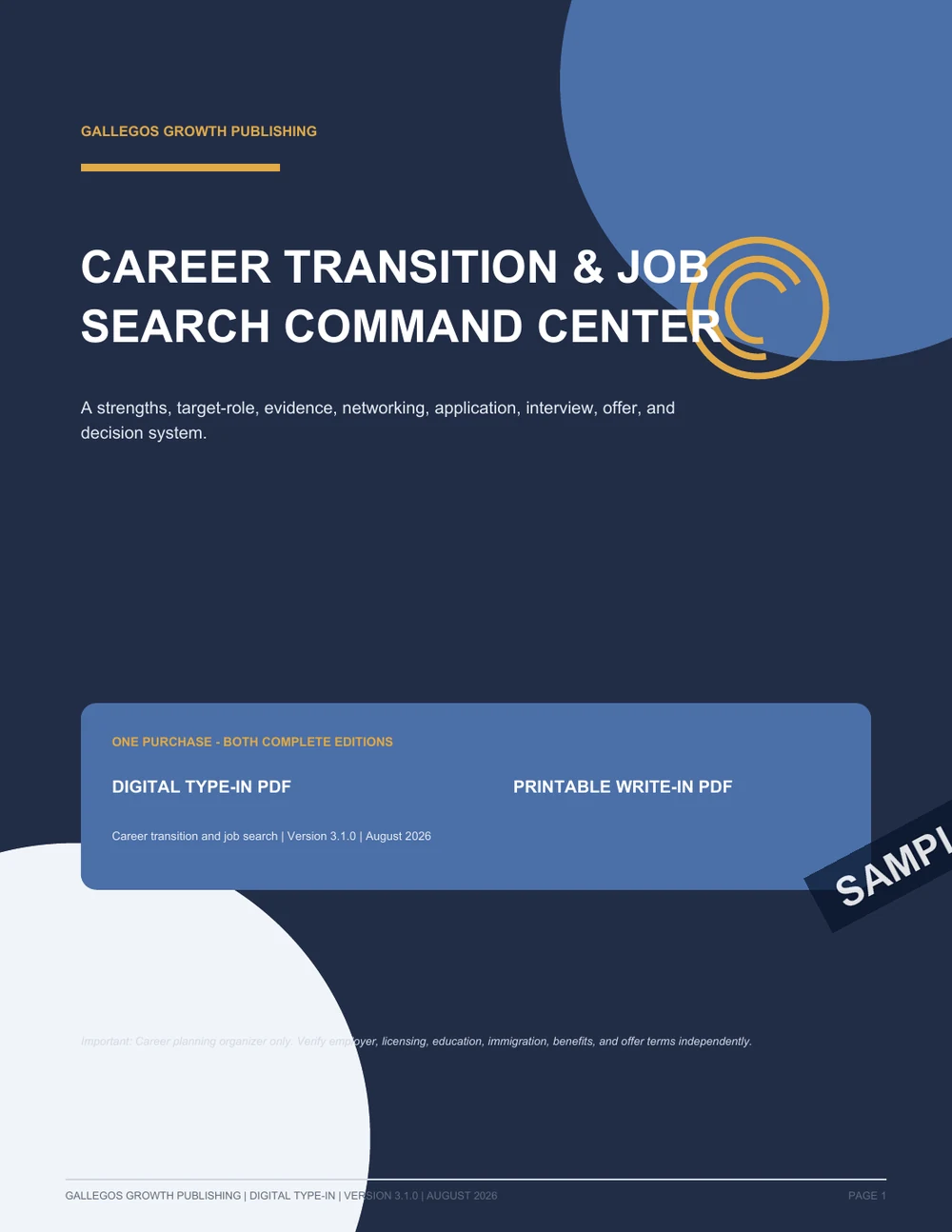 Career Transition & Job Search Command Center watermarked Career cover sample