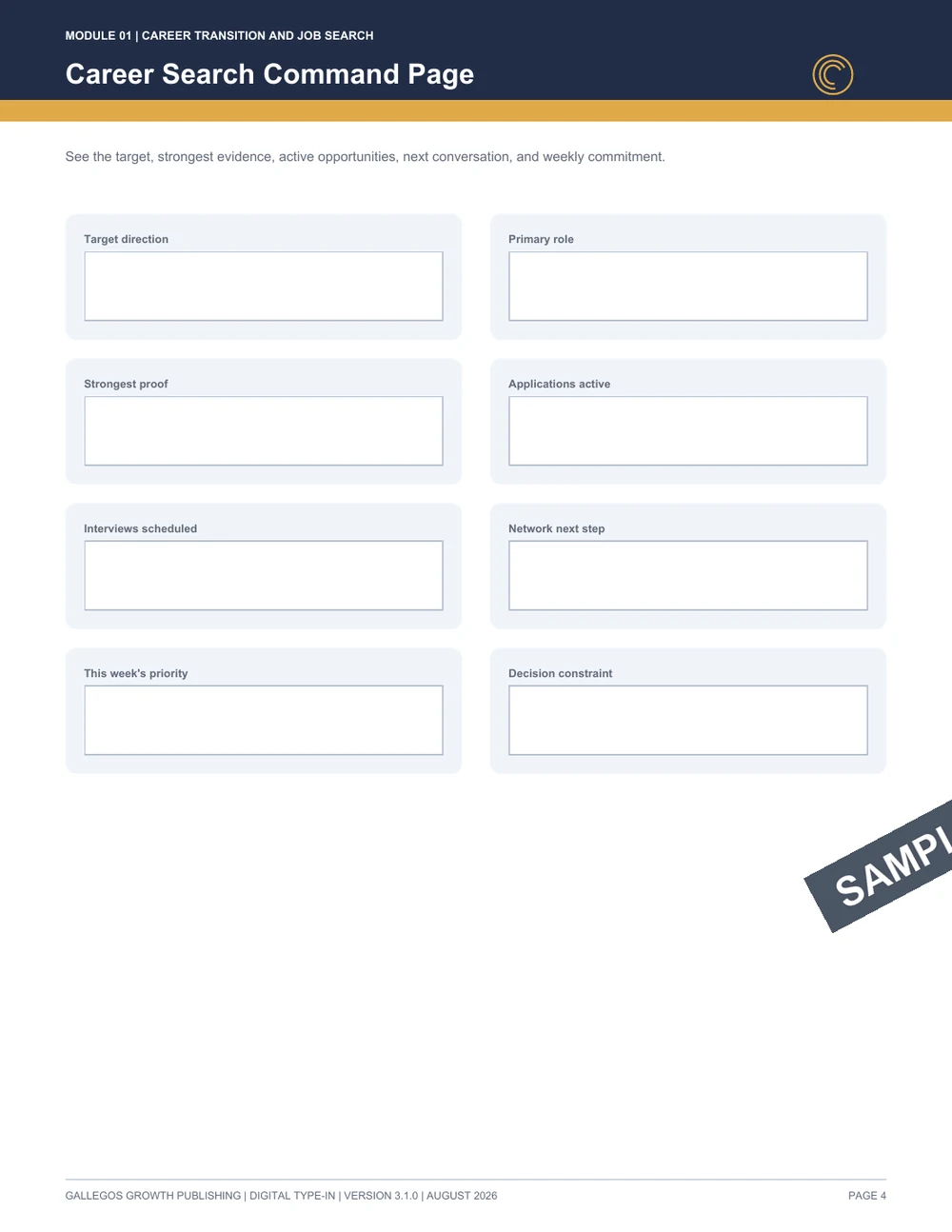 Career Transition & Job Search Command Center watermarked Search dashboard sample