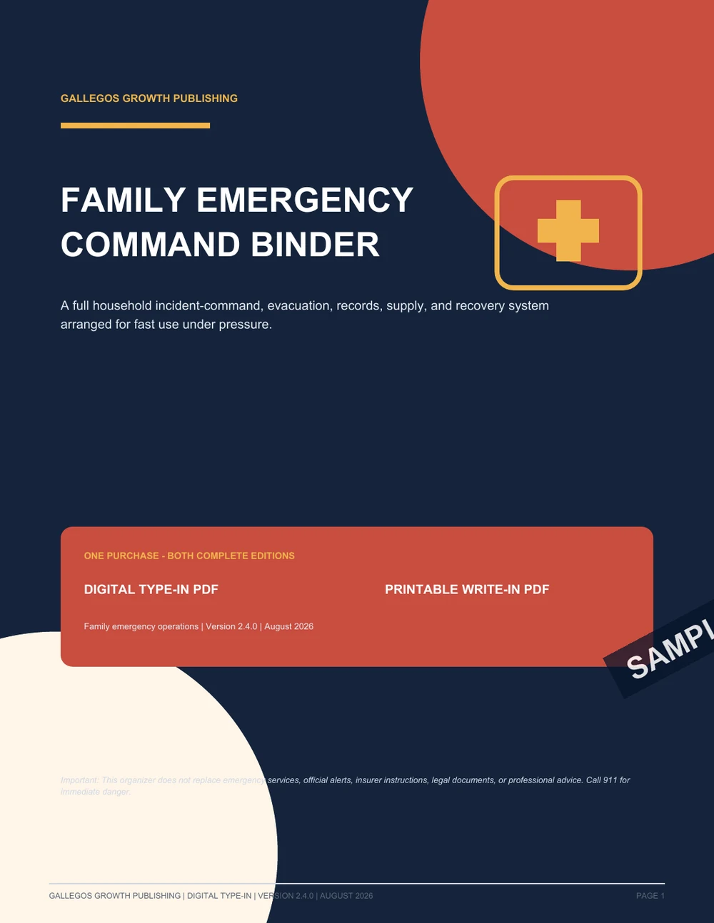 Family Emergency Command Binder watermarked Premium cover sample