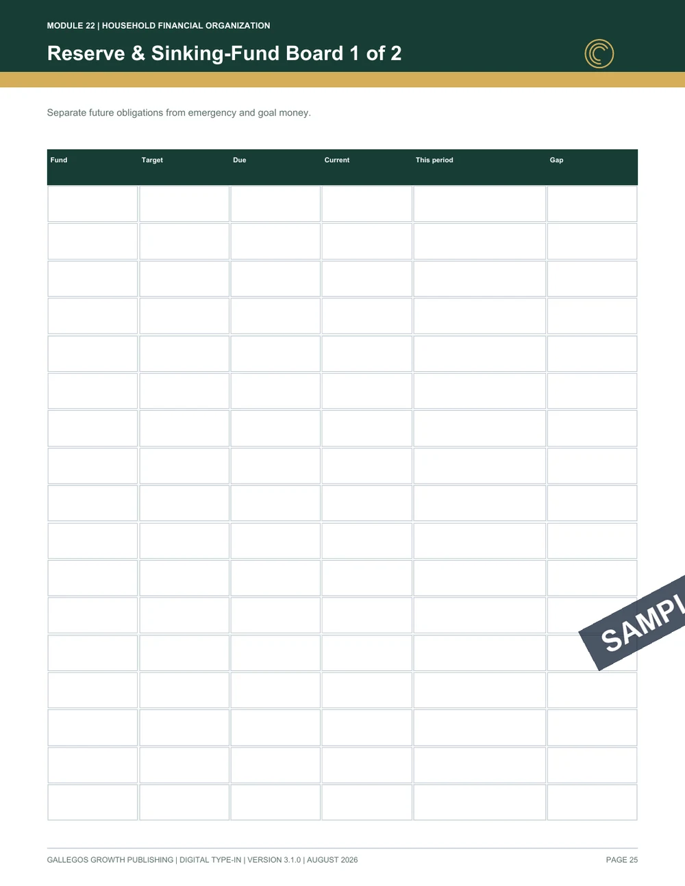 Household Financial Command Binder watermarked Monthly close sample
