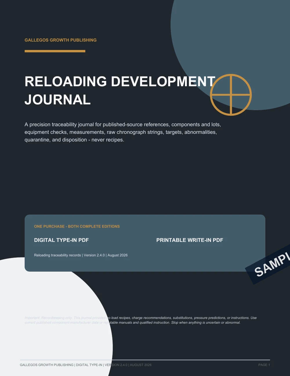 Reloading Development Journal watermarked Premium cover sample