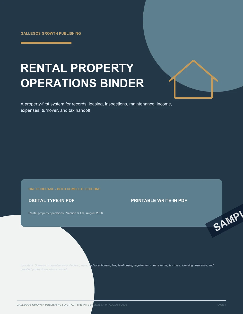 Rental Property Operations Binder watermarked Portfolio cover sample