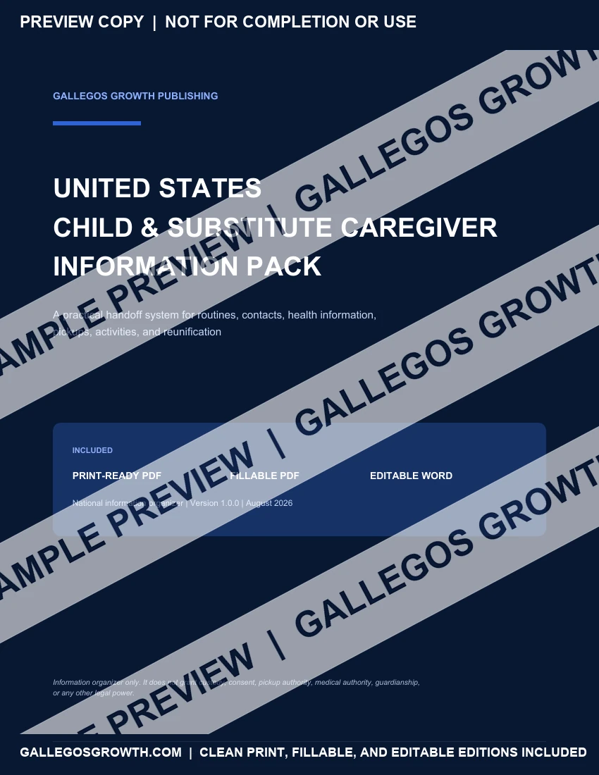 Child & Substitute Caregiver Pack watermarked Cover sample