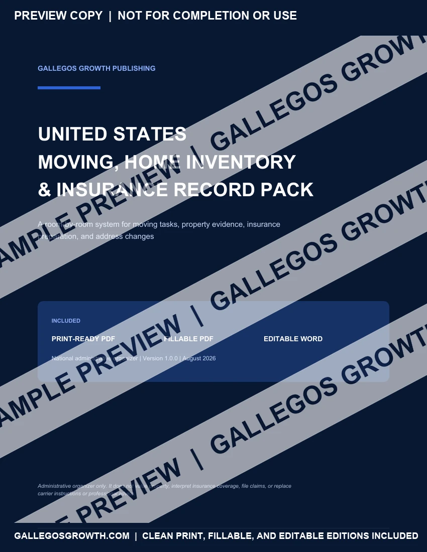 Moving, Home Inventory & Insurance watermarked Cover sample