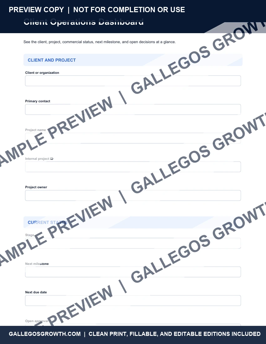 Small-Business Client Operations watermarked Dashboard sample