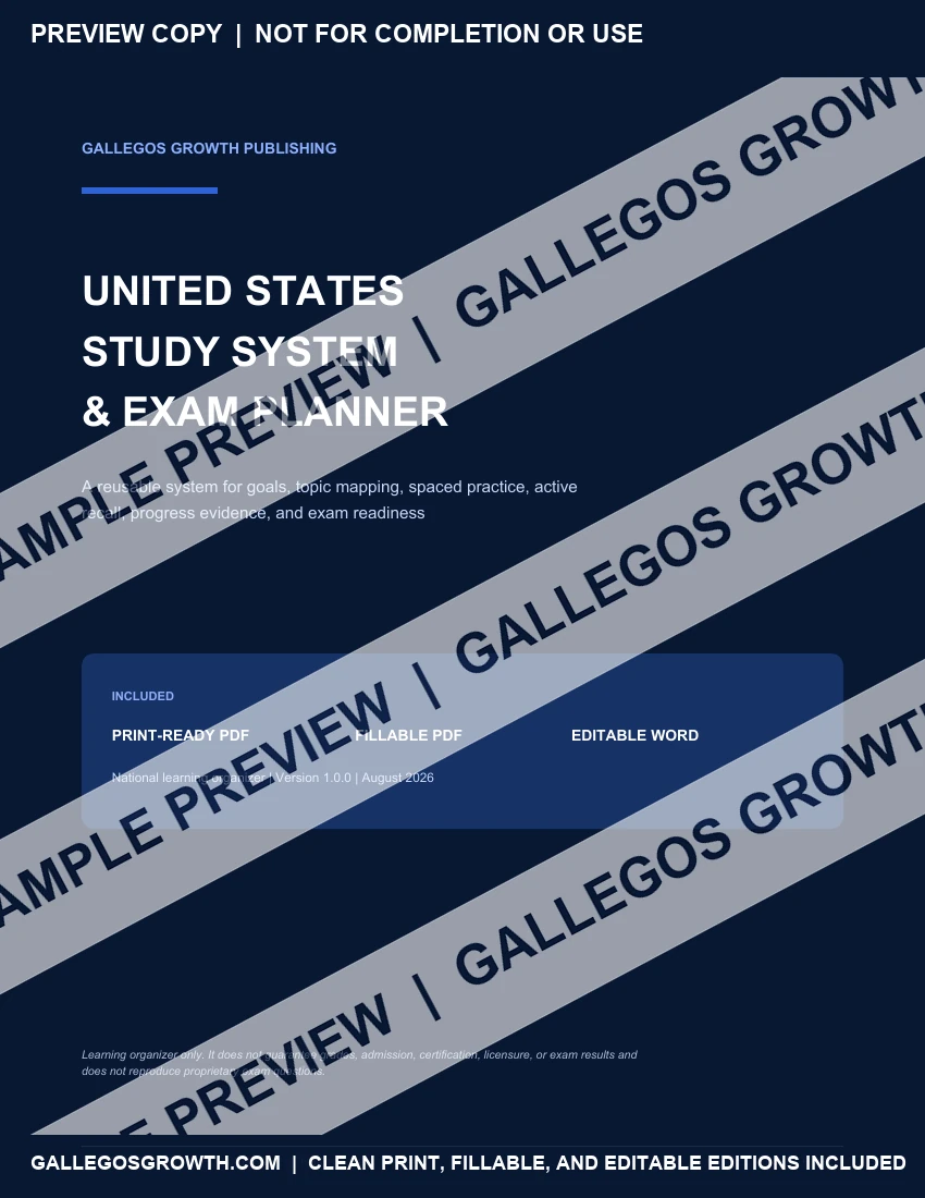 Study System & Exam Planner watermarked Cover sample
