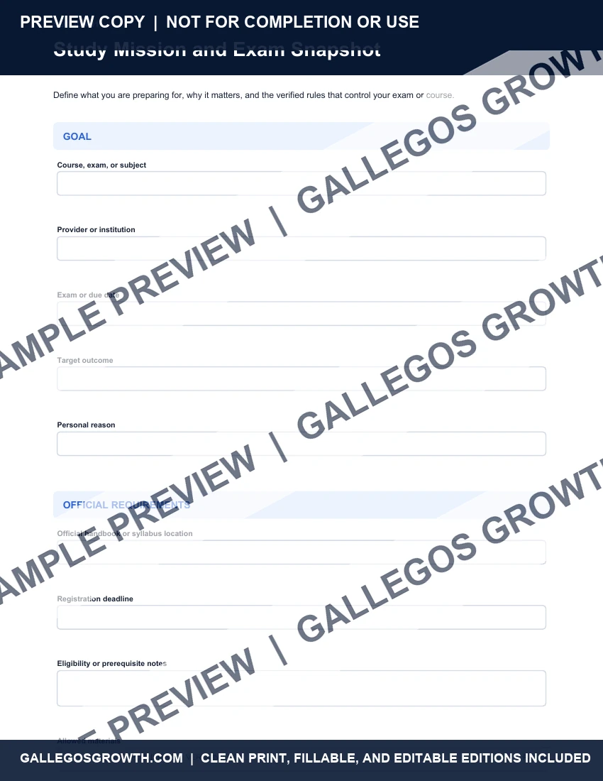 Study System & Exam Planner watermarked Study mission sample