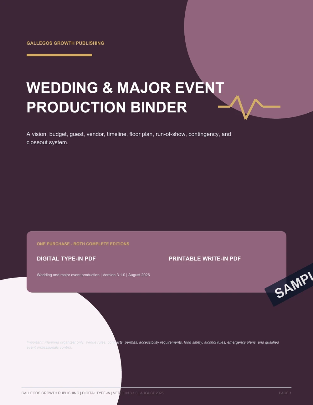 Wedding & Major Event Production Binder watermarked Event-production cover sample